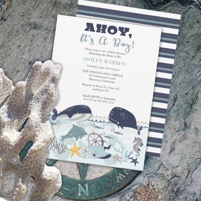 Ahoy Es ist ein Junge unter der Sea Baby Shower In Einladung (Von Creator hochgeladen)