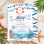 Ahoy es ist ein Junge Wasserschiff blaue rote Baby Einladung<br><div class="desc">Set segeln Sie mit unserem Ahoy nach einer unvergesslichen Babydusche. Mit Aquarellblau-inspiriert Design und trendigen nautischen Elementen lädt diese moderne Marine und Rot zum Set ein. Mit seinen bezaubernden Designs wie Aquarellseglern, Leuchttürmen, Ankern, Muscheln, Wassersportknoten und vielem mehr ist diese moderne Marine und Rot die ideale Adresse, um Ihre Kleine...</div>