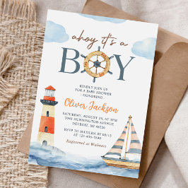 Ahoy Es ist eine Baby-Baby-Dusche für Boy Nautical Einladung