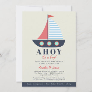 Ahoy Es ist eine Baby Dusche Einladung für junge P