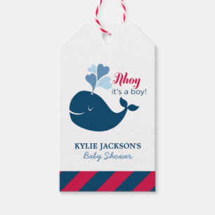 Ahoy, es ist eine Baby-Dusche für die Boy Navy Geschenkanhänger