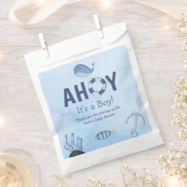 Ahoy Es ist eine Baby-Dusche für junge Meerestiere Geschenktütchen (Ausgeschnitten)