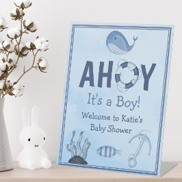 Ahoy Es ist eine Baby-Dusche für junge Meerestiere Sockelschild