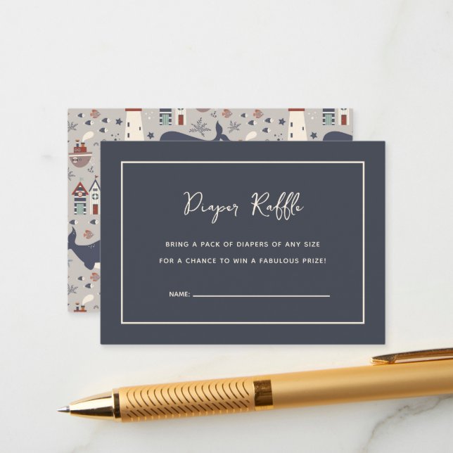 Ahoy Es ist eine Baby-Kinderdusche Begleitkarte (Vorderseite/Rückseite Beispiel)