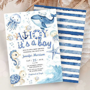 Ahoy Es ist eine Baby-Kinderdusche Einladung