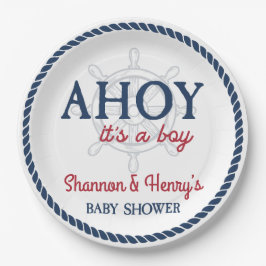 Ahoy Es ist eine Baby-Kinderdusche Pappteller