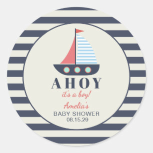 Ahoy Es ist eine Baby-Kinderdusche Runder Aufkleber