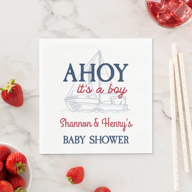 Ahoy Es ist eine Baby-Kinderdusche Serviette (Beispiel)