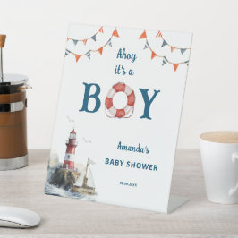 Ahoy Es ist eine Baby-Kinderdusche Sockelschild