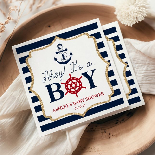 Ahoy Es ist eine Baby Nautical Navy Blue Baby Dusc Serviette (Von Creator hochgeladen)