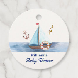 Ahoy Es ist eine Babydusche mit Kinderschiff Geschenkanhänger