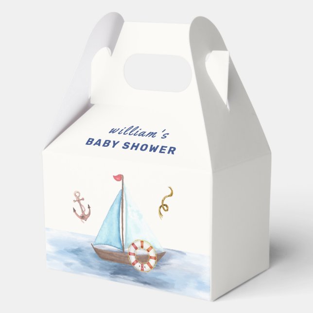 Ahoy Es ist eine Babydusche mit Kinderschiff Geschenkschachtel (Vorderseite)