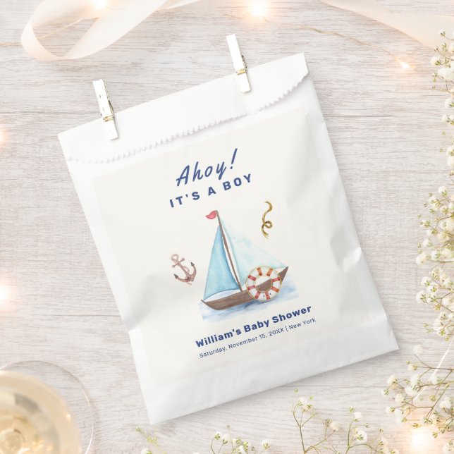 Ahoy Es ist eine Babydusche mit Kinderschiff Geschenktütchen (Ausgeschnitten)
