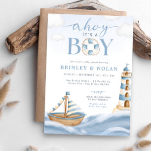 Ahoy Es ist eine Boy Nautical Baby Shower Einladun Einladung