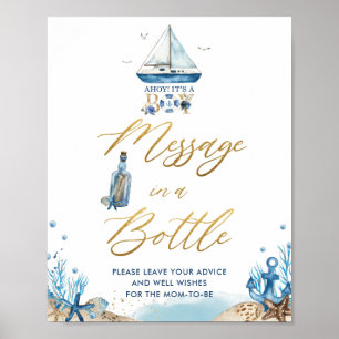 Ahoy Es ist eine Boy Nautical Nachricht in einem F Poster