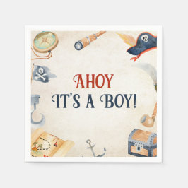 Ahoy Es ist eine Boy Pirate Baby Dusche Serviette