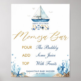 Ahoy Es ist Twin Boy Nautical Baby Dusche Momosa B Poster