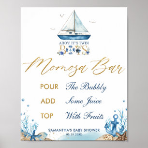 Ahoy Es ist Twin Boy Nautical Baby Dusche Momosa B Poster