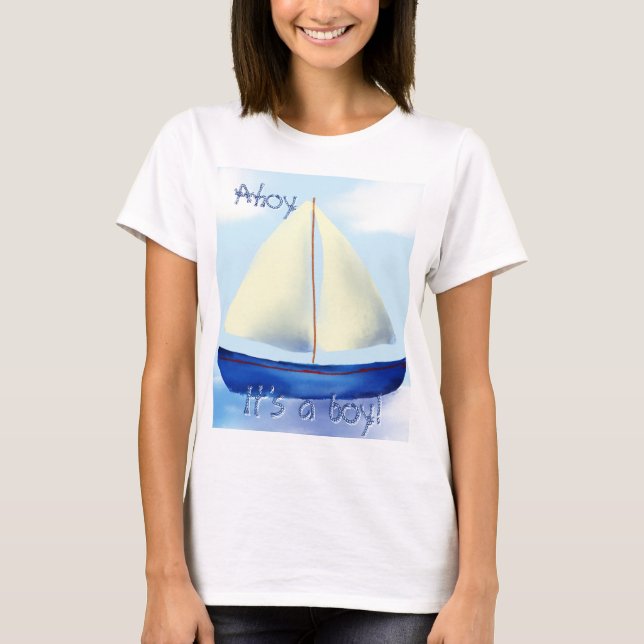 Ahoy, es wird ein Junge werdende Mutter T-Shirt (Vorderseite)