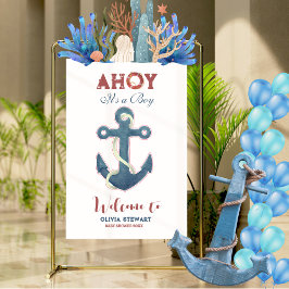 Ahoy ist ein Baby Baby Babydusche Acrylschild