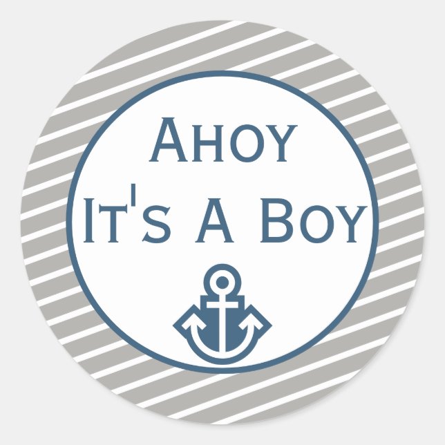 Ahoy ist ein Baby-Duschkleber Runder Aufkleber (Vorderseite)