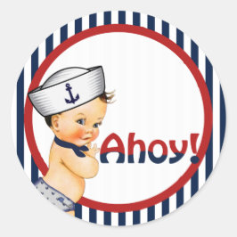 Ahoy ist ein Baby-Duschkleber Runder Aufkleber