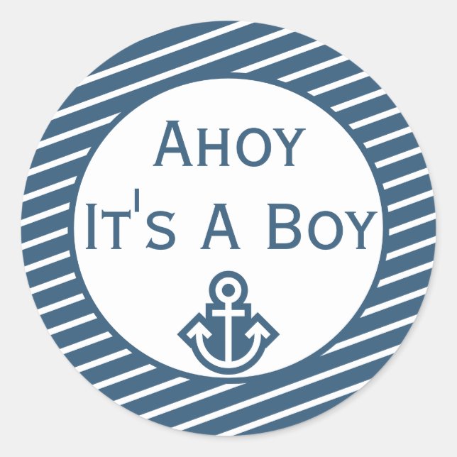Ahoy ist ein Baby-Duschkleber Runder Aufkleber (Vorderseite)
