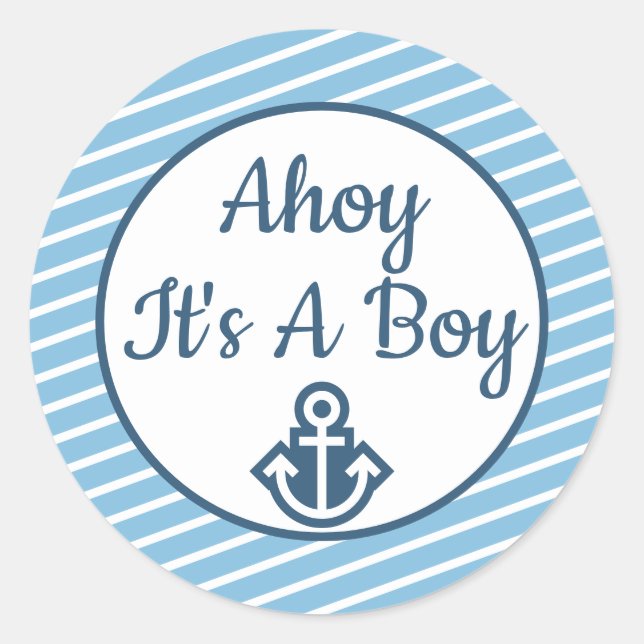 Ahoy ist ein Baby-Duschkleber Runder Aufkleber (Vorderseite)