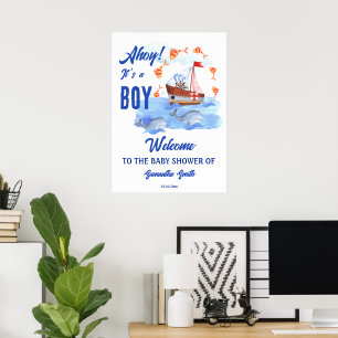 Ahoy ist ein Baby-nautical-Baby-Dusche Begrüßungsz Poster