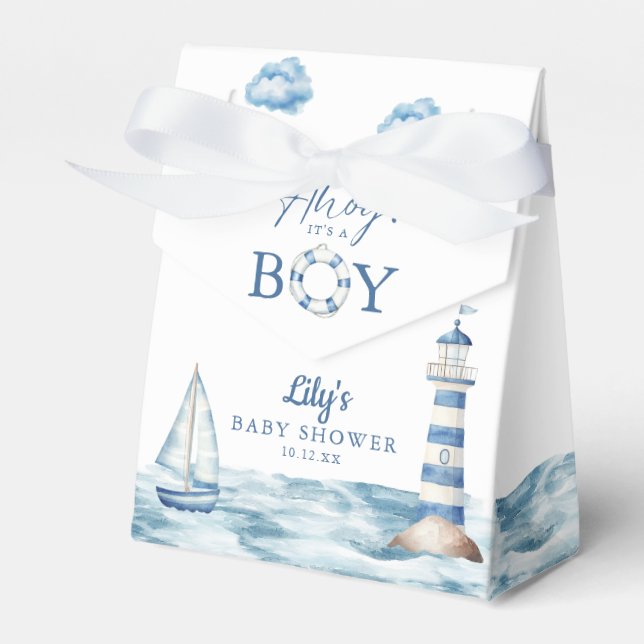 Ahoy ist ein Baby Nautical Baby Dusche Geschenkschachtel (Vorderseite)