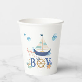 Ahoy ist ein Baby Nautical Baby Shower Cups Pappbecher