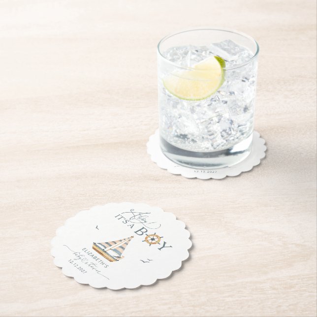 Ahoy ist ein Boy Nautical Sailboat Untersetzer (Vor Ort)