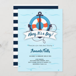 Ahoy ist ein Junge Anker nautical Baby Shower Einladung