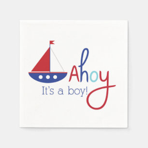 Ahoy ist ein Junge! Babydusche Napkins Serviette