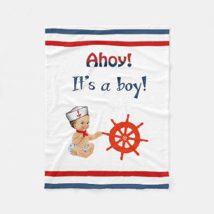 Ahoy ist ein Junge Fleece-Blanket Fleecedecke