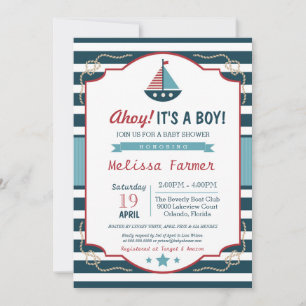 Ahoy ist eine Baby-Kinderdusche Einladung