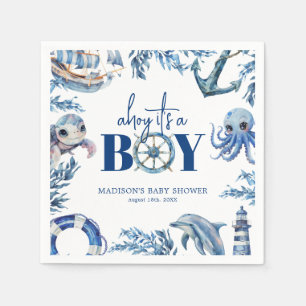 Ahoy ist eine Baby-Kinderdusche Serviette