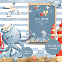 Ahoy It is a Boy Blue Nautical Baby Shower