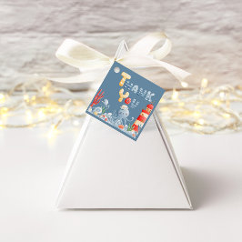 Ahoy It is a Boy Blue Nautical Baby Shower Geschenkanhänger