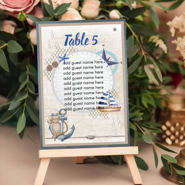 Ahoy It is a Boy Nautical Adventure Awarits Tischnummer (Von Creator hochgeladen)