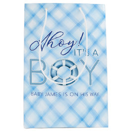 Ahoy It is a Boy Nautical Baby Shower Geschenktasc Mittlere Geschenktüte