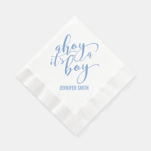 Ahoy It is a Boy Nautical Baby Shower Sip and See Serviette (Ecke)