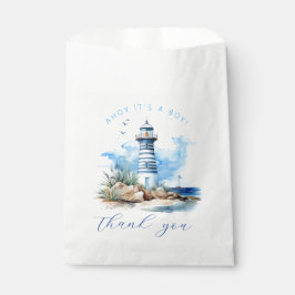 Ahoy It is a Boy Nautical Lighthouse Baby Shower Geschenktütchen