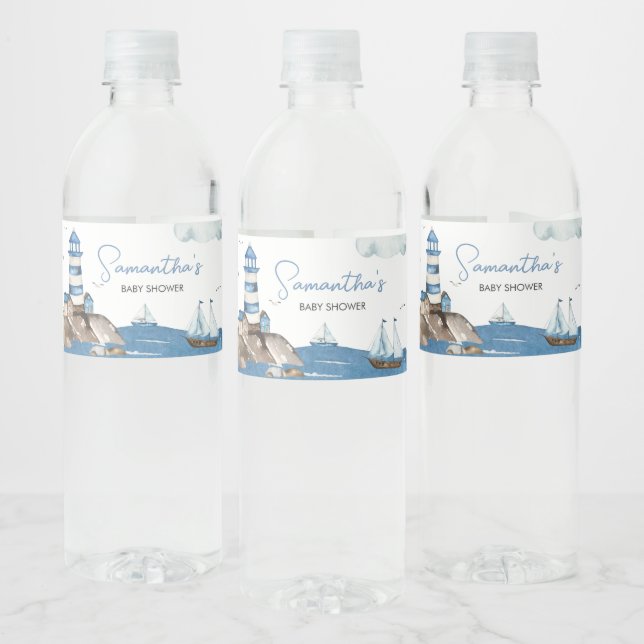 Ahoy It is a Boy Nautical Wasserflaschenetikett (Flaschen)