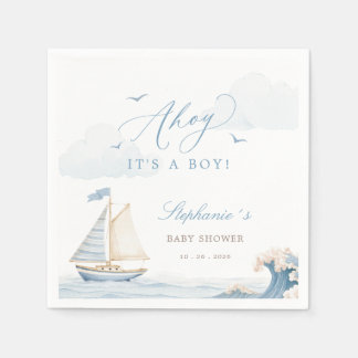 Ahoy It's a Boy Baby Shower Papier Servietten