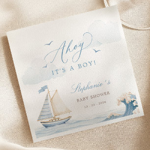 Ahoy It's a Boy Baby Shower Papier Servietten