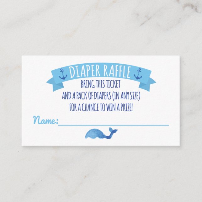 Ahoy It's a Boy Diaper Raffle Card Begleitkarte (Vorderseite)