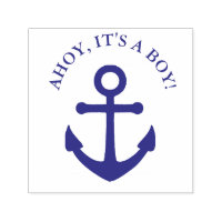 Ahoy It's a Boy Nautical Baby Shower Briefmarke