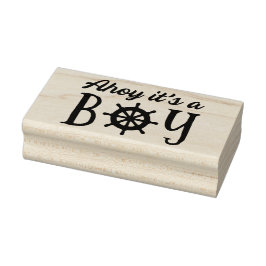 Ahoy It's A Boy Nautical Baby Shower Gummistempel