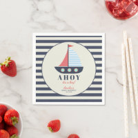 Ahoy It's a Boy Nautical Baby Shower Napkins